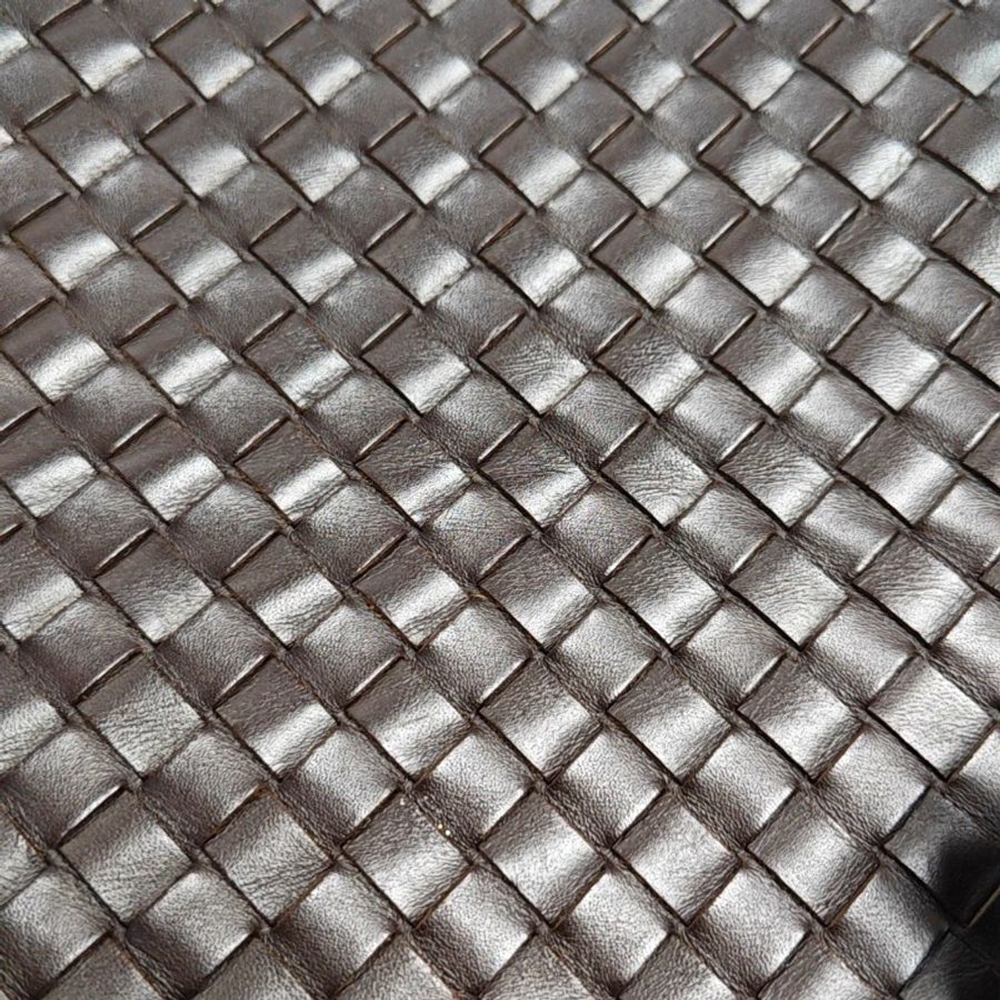 BOTTEGA VENETA Cesta 深棕色牛皮編織手提包-6