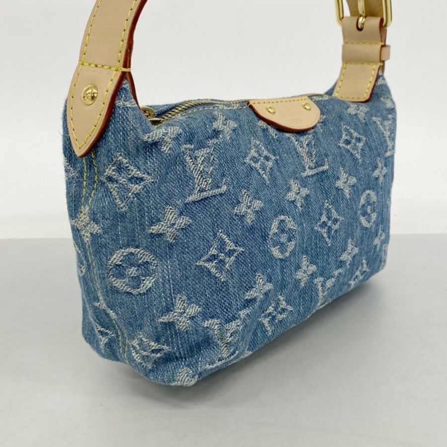 路易威登 Monogram Denim Pochette Hills 手提包 M82949 藍色 女士-1