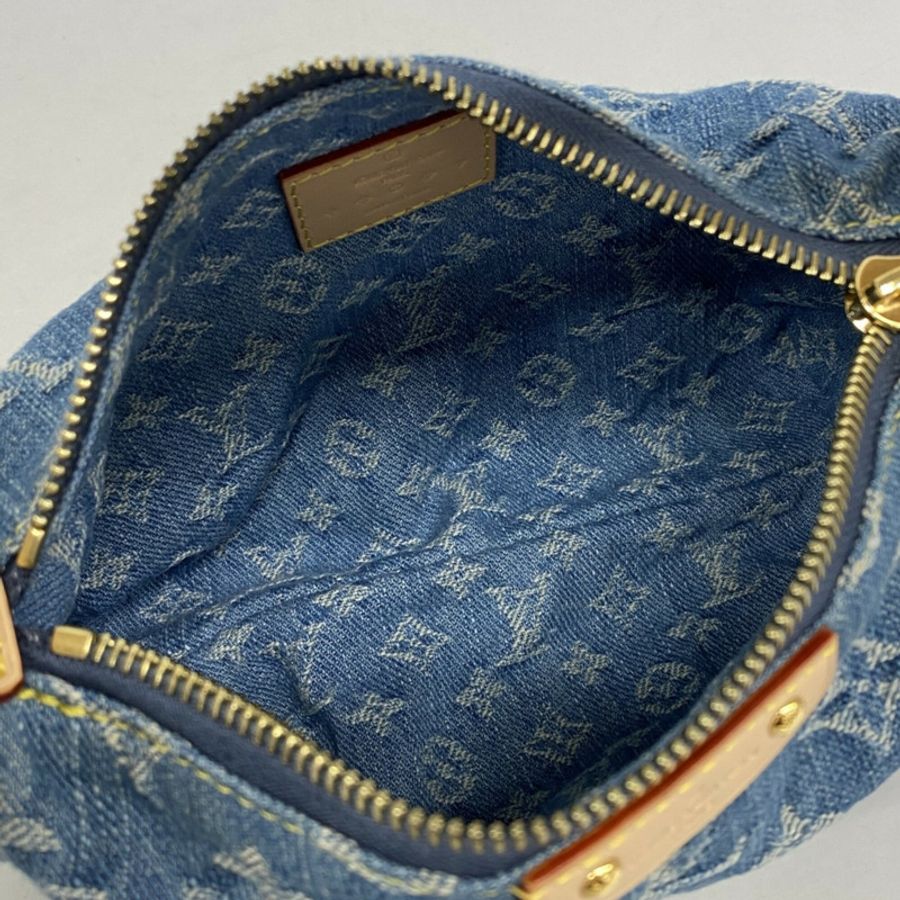 路易威登 Monogram Denim Pochette Hills 手提包 M82949 藍色 女士-3