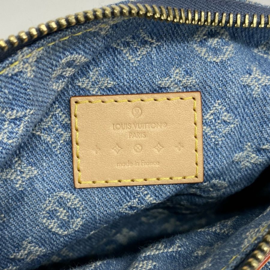 路易威登 Monogram Denim Pochette Hills 手提包 M82949 藍色 女士-4