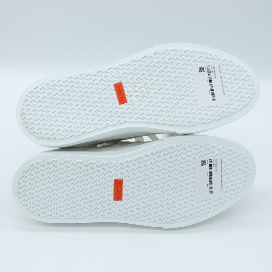 Hermès 白色小牛皮愛馬仕 Keep 運動穆勒拖鞋-10