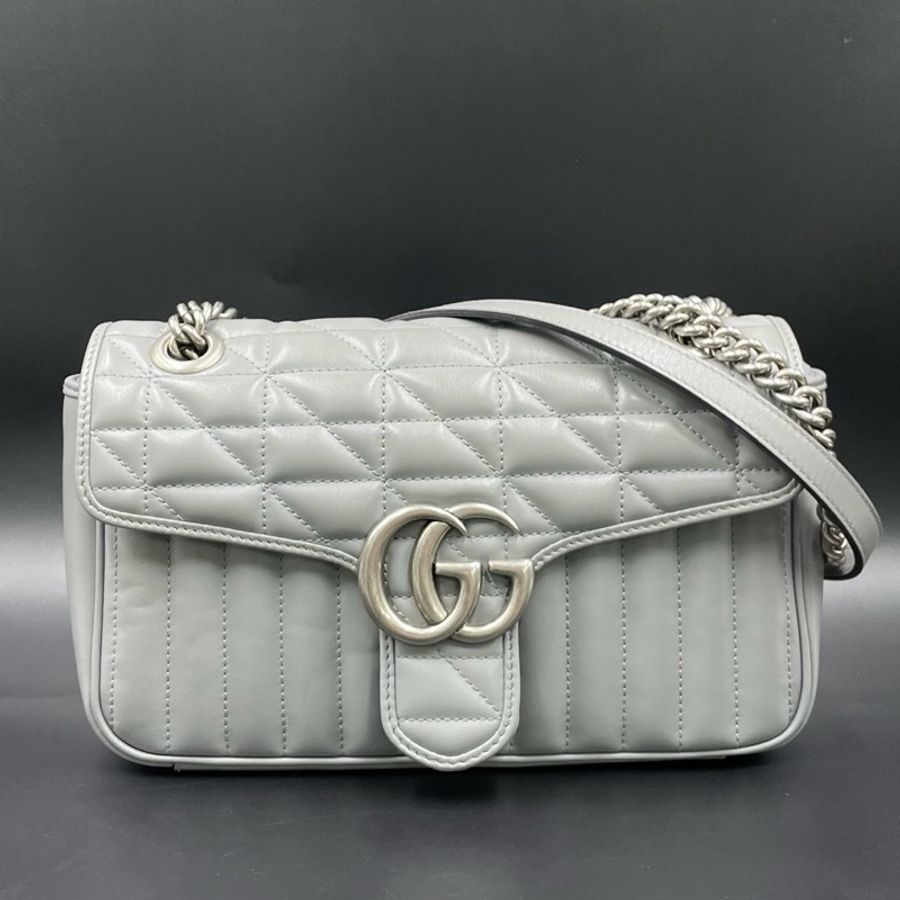 古馳 Gucci灰色銀扣馬蒙26 黑標-0
