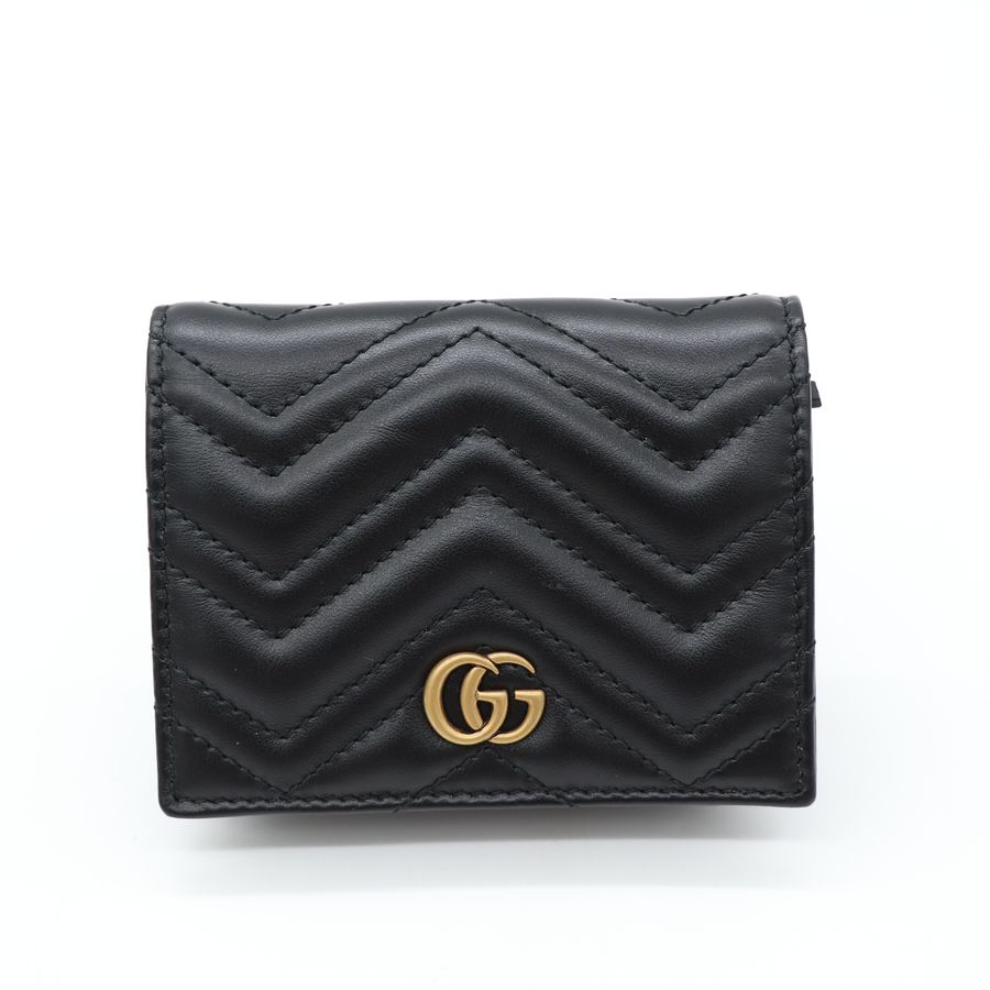 Gucci 經典黑色Marmont 短夾-1