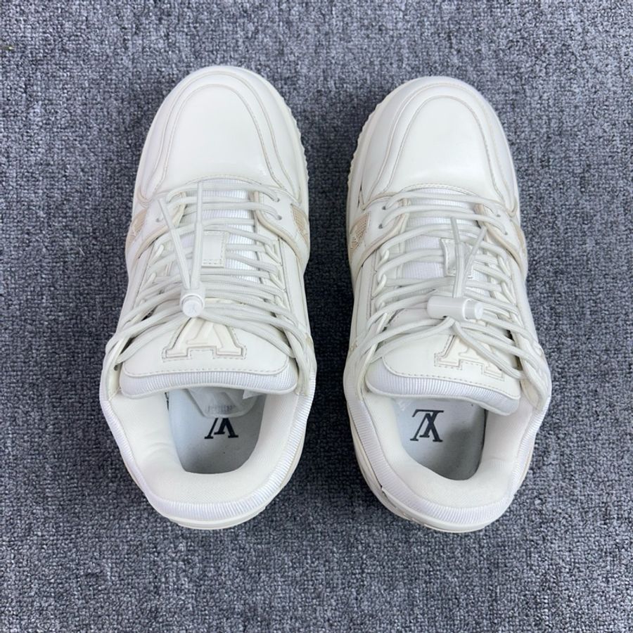 Louis Vuitton 路易威登 LV 純白色胖丁 休閒板鞋 Maxi Trainer/39.5碼 5.5/98新-4