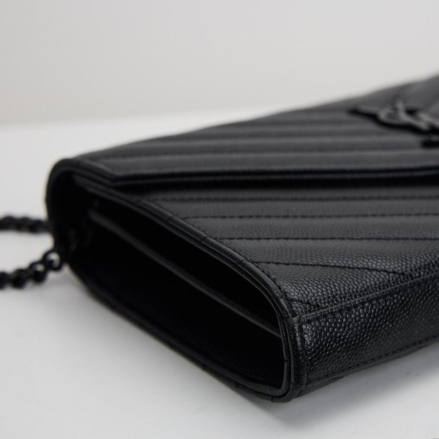 二手YSL WOC so black 大款信封包-4