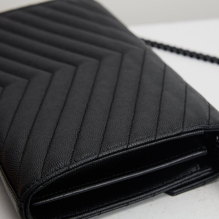 二手YSL WOC so black 大款信封包-11