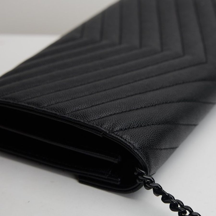 二手YSL WOC so black 大款信封包-12
