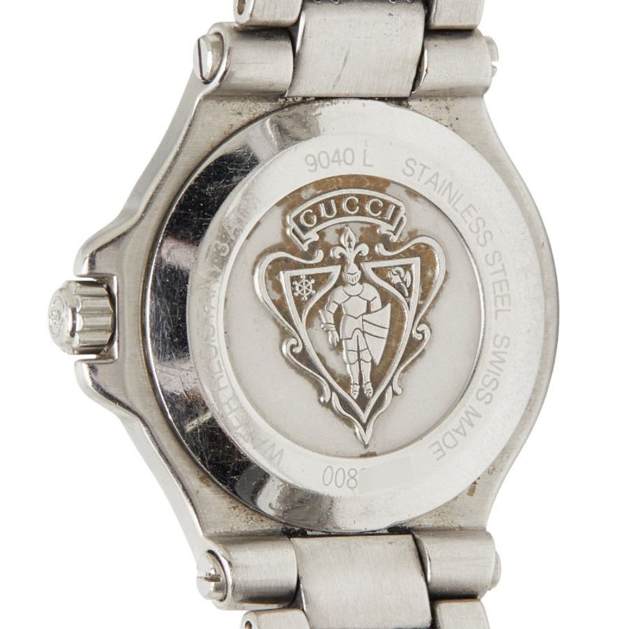 Gucci 9040L 石英錶,黑色錶盤,不鏽鋼錶殼,女士款-5