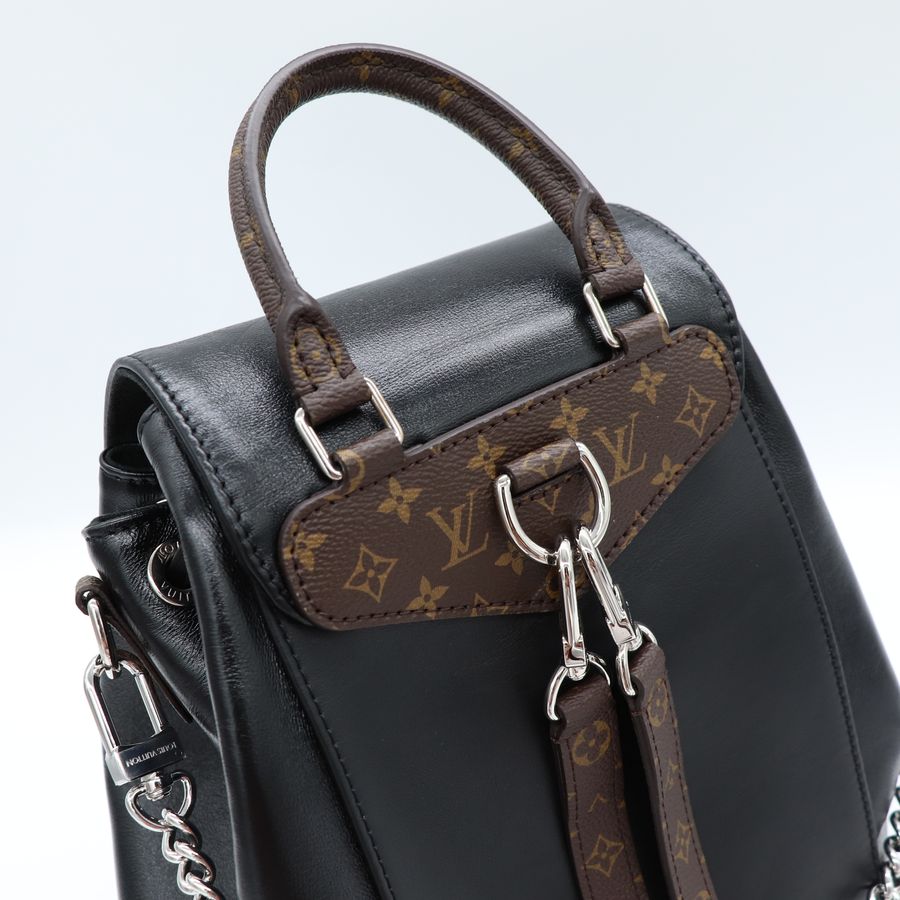 LV Montsouris Vibe系列 黑色 亮面小羊皮後背包M12587【Louis Vuitton 路易威登】-15
