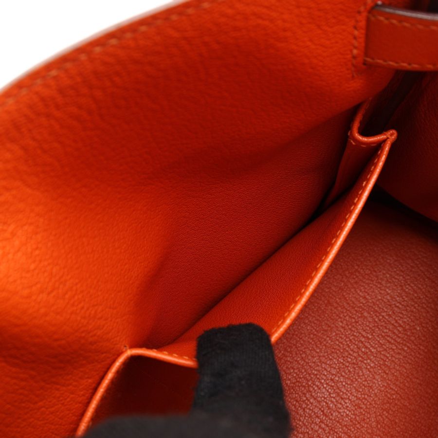 Kelly 28 凱莉包 兩用包 橘色 Evercolor牛皮 X刻 金扣 (無鑰匙鎖頭)【HERMES 愛馬仕】-4