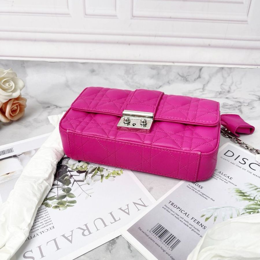 Dior Miss Dior系列小號粉色肩背包 20×12×4cm 99新配件塵袋-4