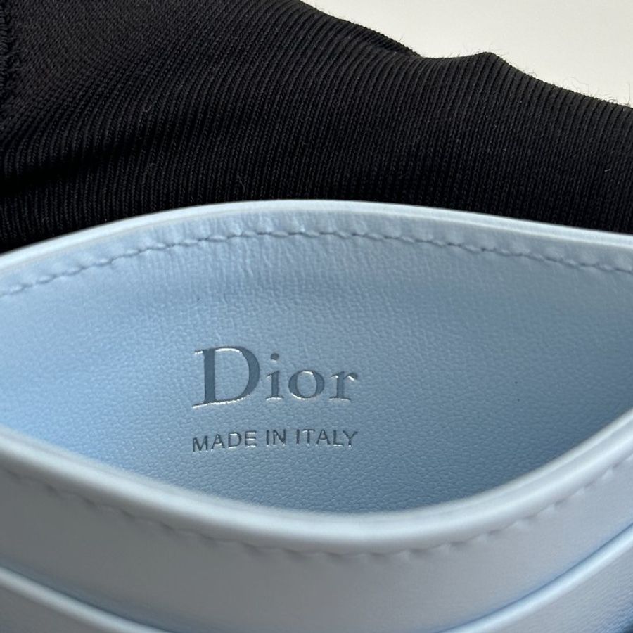 閒置新🩵 全配有購證🙌🏻 Dior 迪奧 Oblique Fressia 卡夾 淺藍色-13