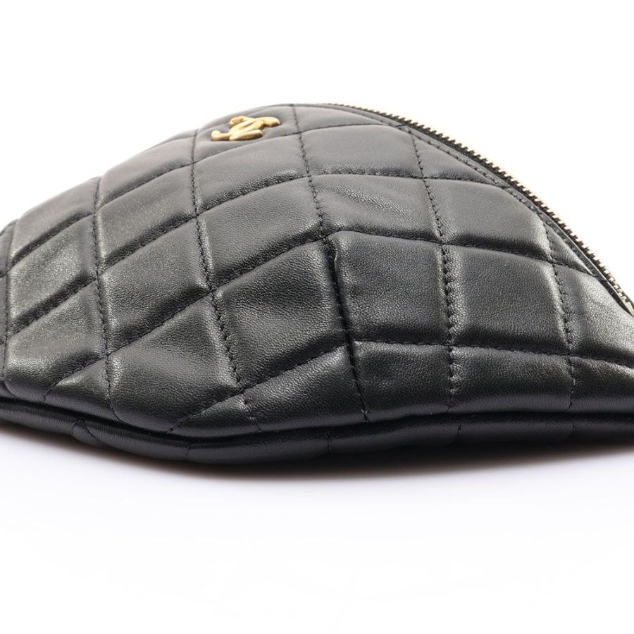 黑色 羊皮 金球 胸包 腰包 金釦【CHANEL 香奈兒】 AP4240-8