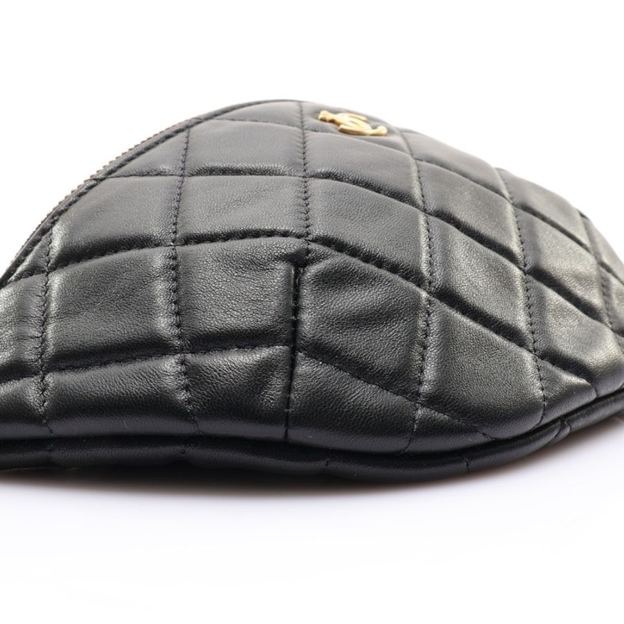 黑色 羊皮 金球 胸包 腰包 金釦【CHANEL 香奈兒】 AP4240-9