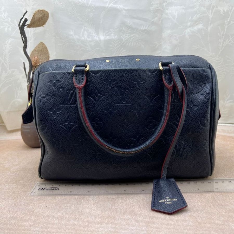 LV Speedy Bandoulière 25 藏藍壓紋款-8