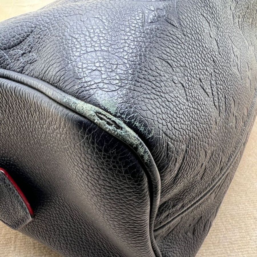 LV Speedy Bandoulière 25 藏藍壓紋款-11