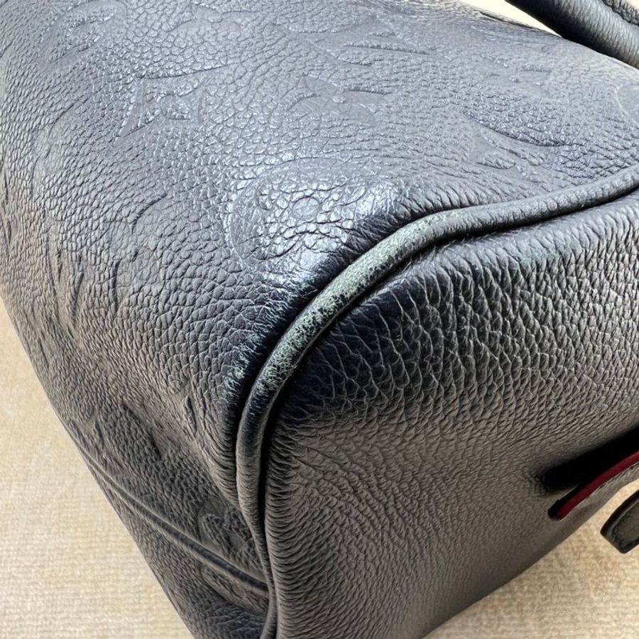 LV Speedy Bandoulière 25 藏藍壓紋款-12