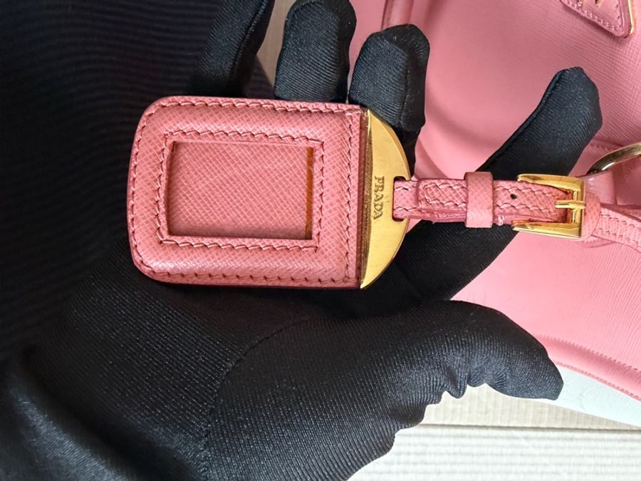 Prada/ Saffiano Lux 雙色皮革手提包-18