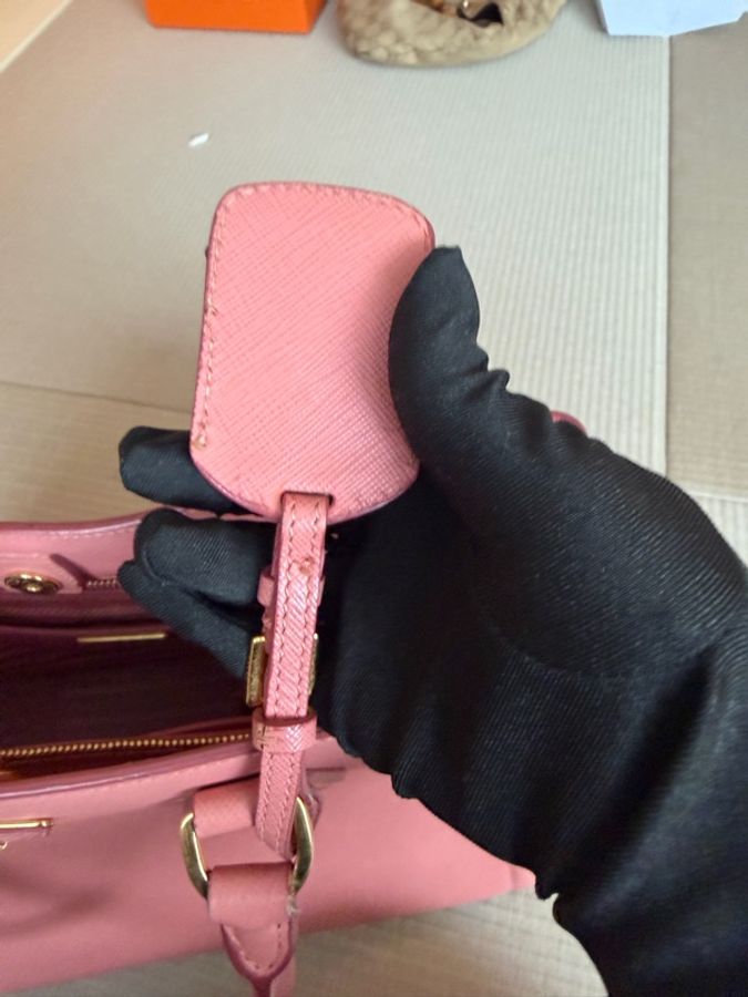 Prada/ Saffiano Lux 雙色皮革手提包-19