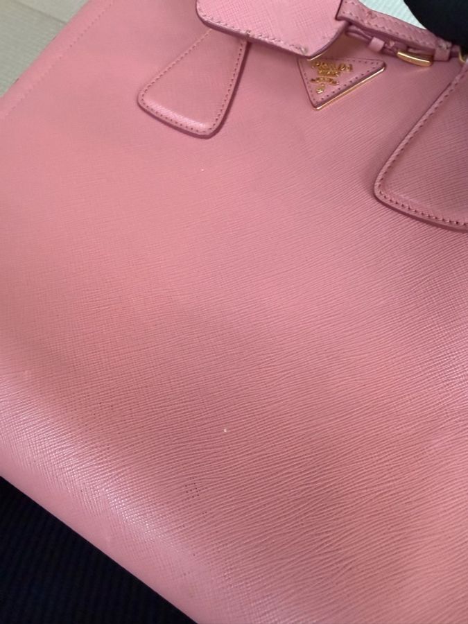 Prada/ Saffiano Lux 雙色皮革手提包-20