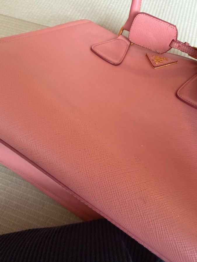 Prada/ Saffiano Lux 雙色皮革手提包-21