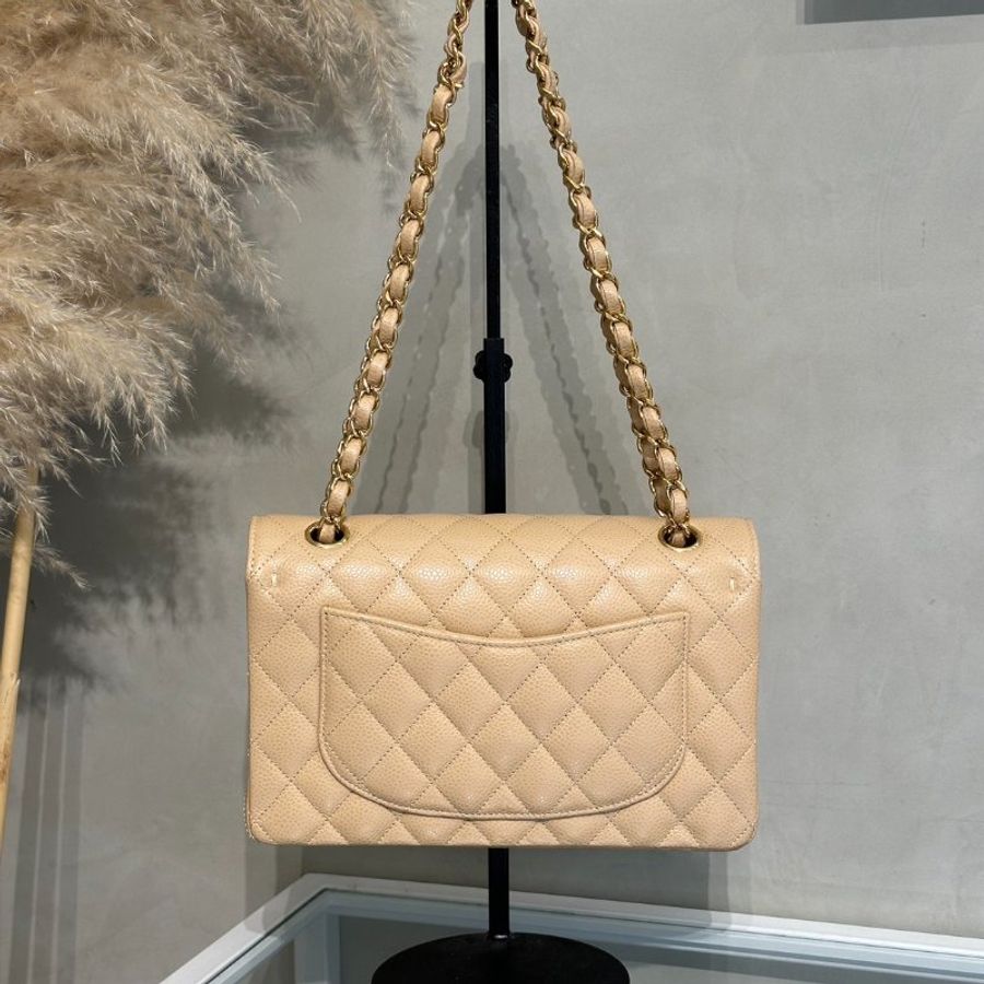 CHANEL 經典口蓋包 CF23 - 粒面牛皮米金-4