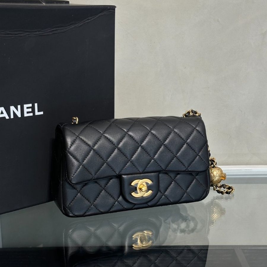 CHANEL 經典口蓋包Mini CF20 - 金球黑金-2