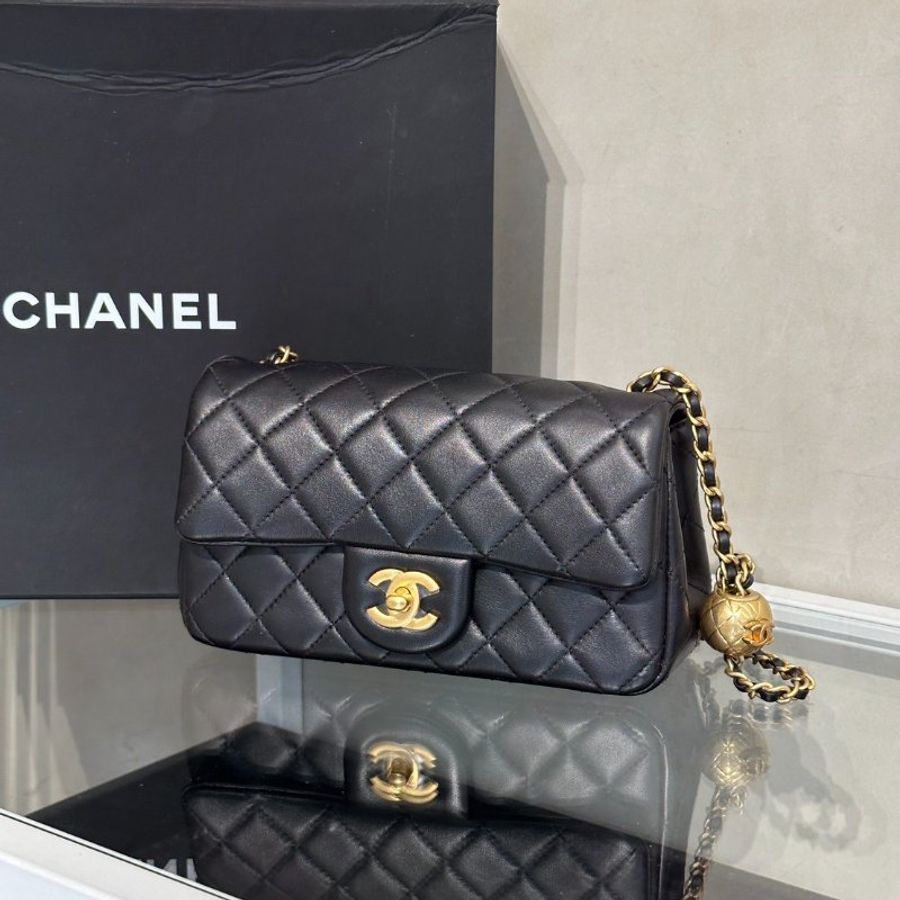 CHANEL 經典口蓋包Mini CF20 - 金球黑金-3