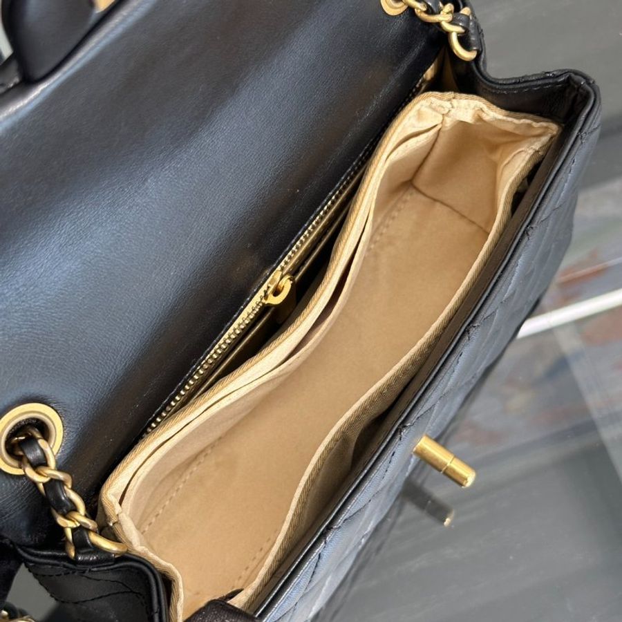 CHANEL 經典口蓋包Mini CF20 - 金球黑金-6