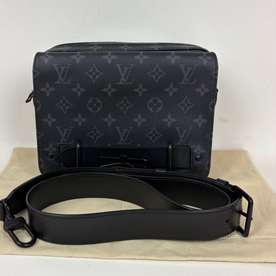 Louis Vuitton 路易威登 新款Steamer Monogram Eclipse 塗層帆布男士郵差單肩斜挎包，尺寸23.-0