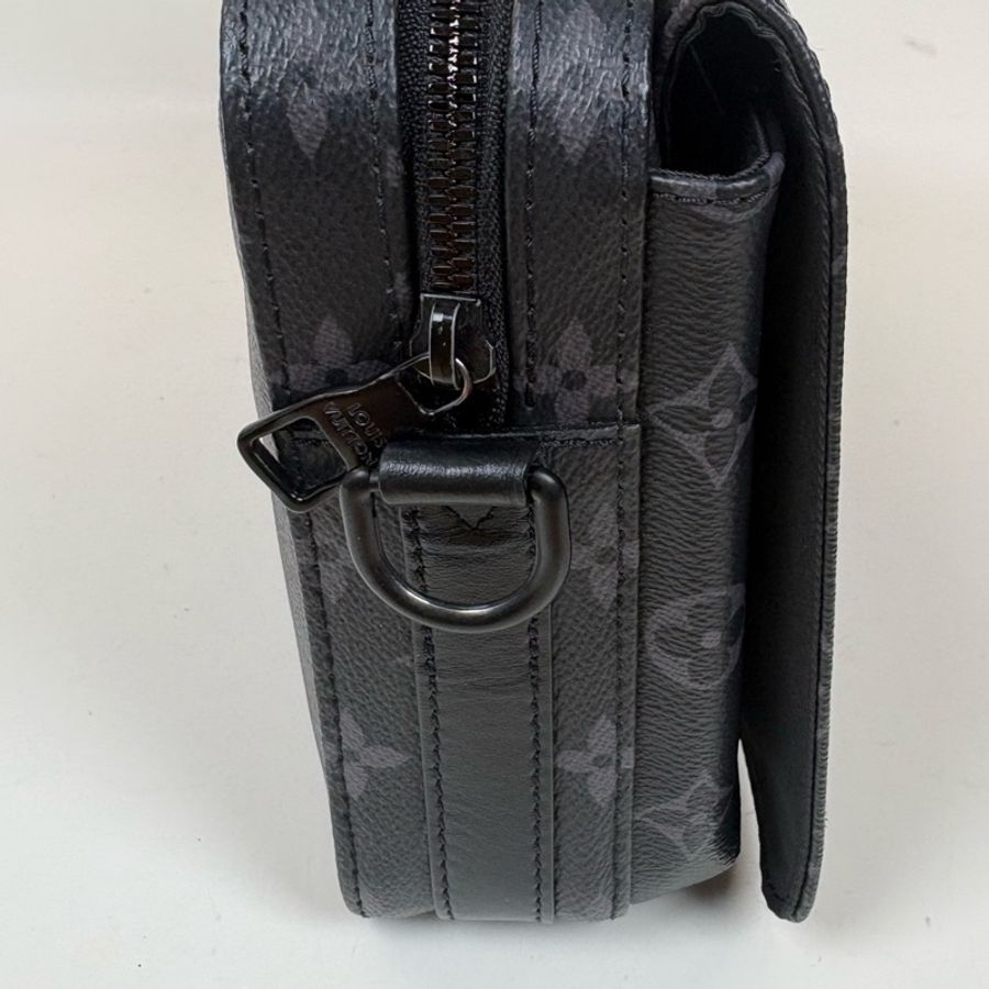 Louis Vuitton 路易威登 新款Steamer Monogram Eclipse 塗層帆布男士郵差單肩斜挎包，尺寸23.-9