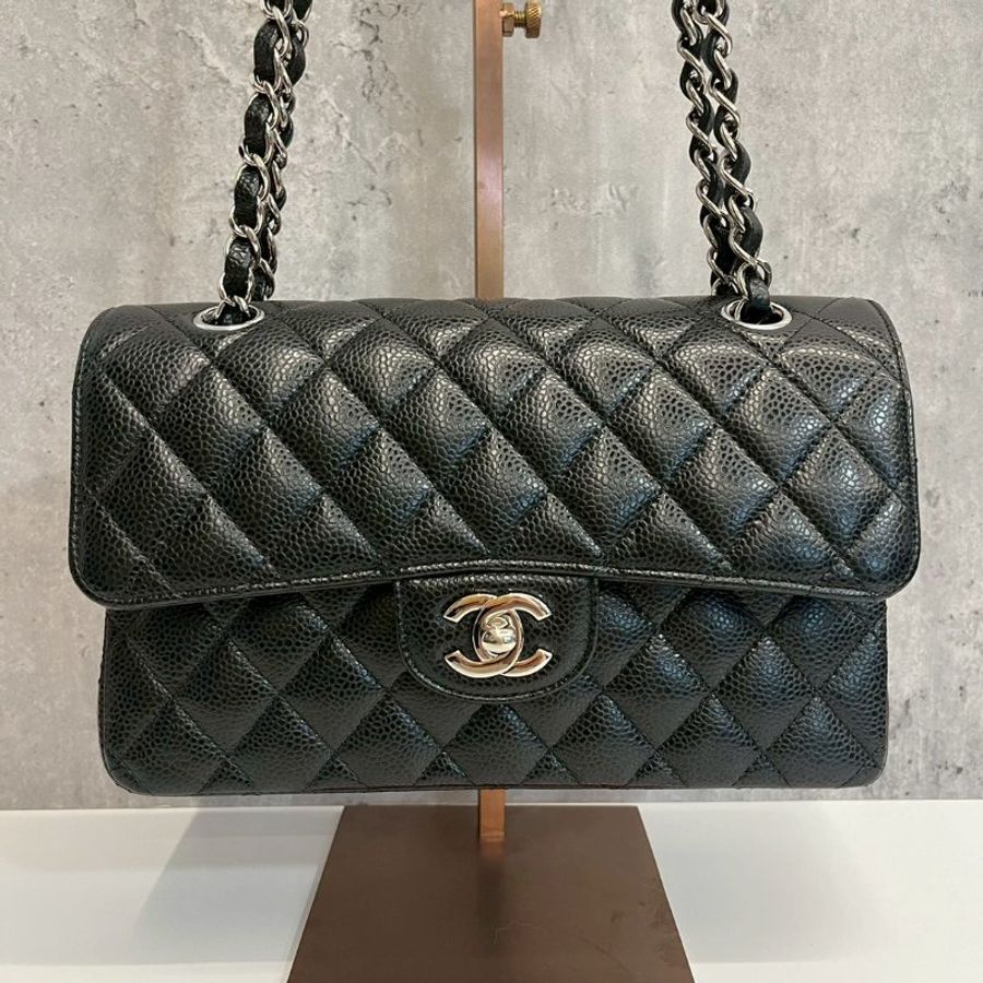 Chanel CF23 黑銀荔枝牛-0