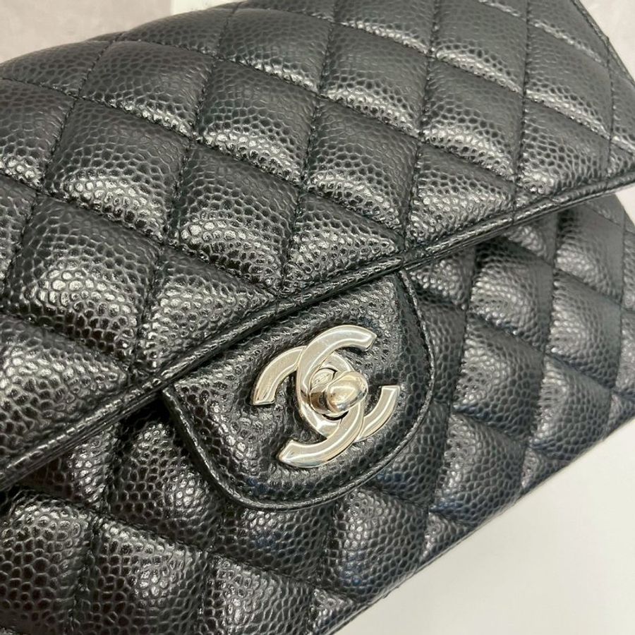 Chanel CF23 黑銀荔枝牛-14