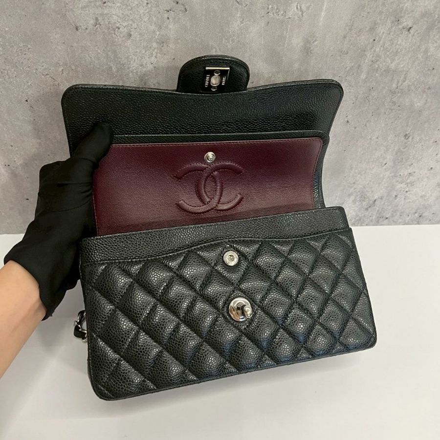 Chanel CF23 黑銀荔枝牛-16