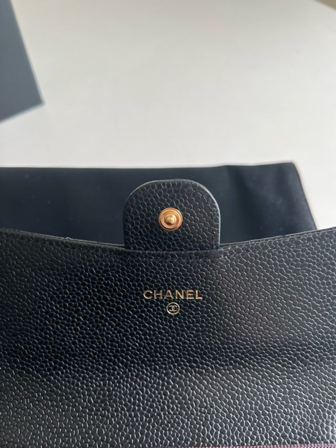 Chanel 香奈兒荔枝紋小牛皮雙C金釦長夾-15