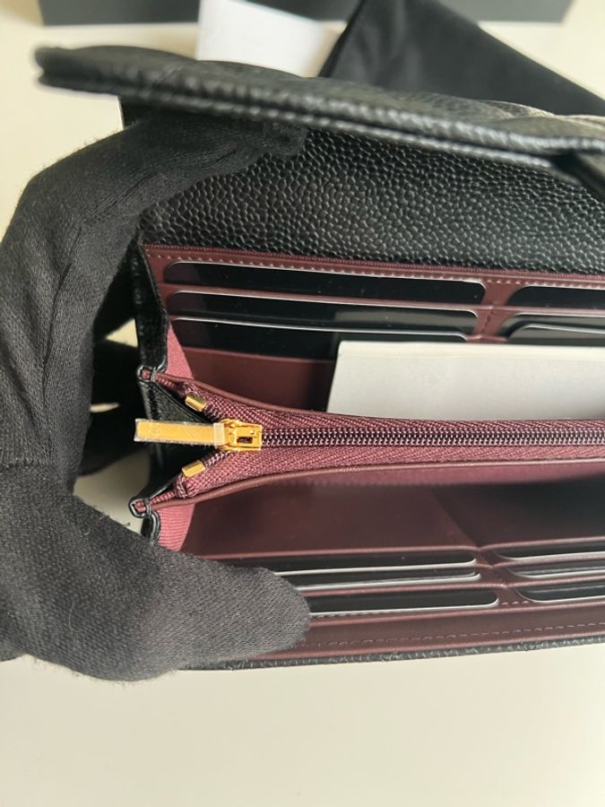 Chanel 香奈兒荔枝紋小牛皮雙C金釦長夾-19