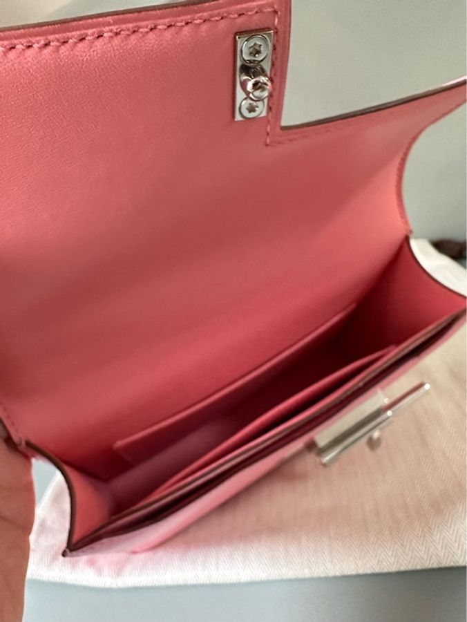 HERMES 愛馬仕 Verrou Chainei 手槍包,Y 刻,Mysore 山羊皮,銀扣,單肩斜挎包。-3
