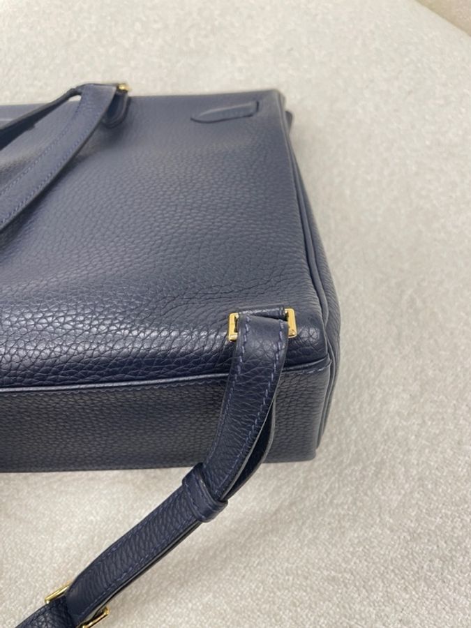Hermes 愛馬仕 Kelly ado背包 午夜藍 金扣 刻印：c刻 附件：無 。-15