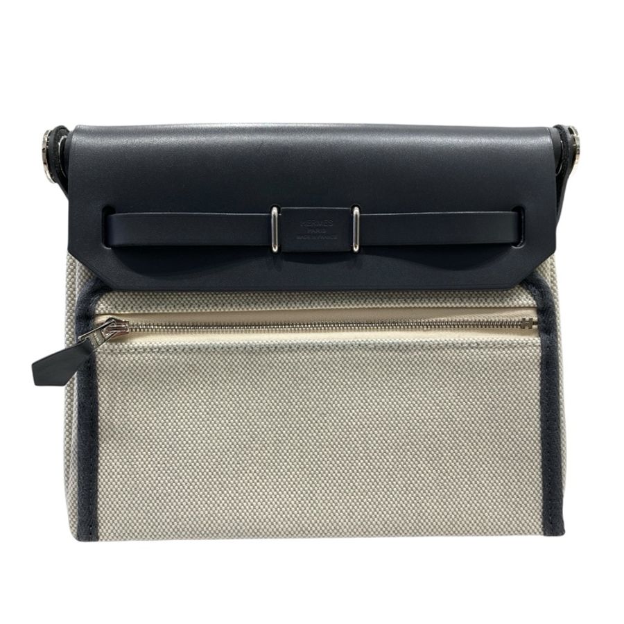 HERMES 愛馬仕 HERBAG MINI 帆布/皮革 銀釦-1