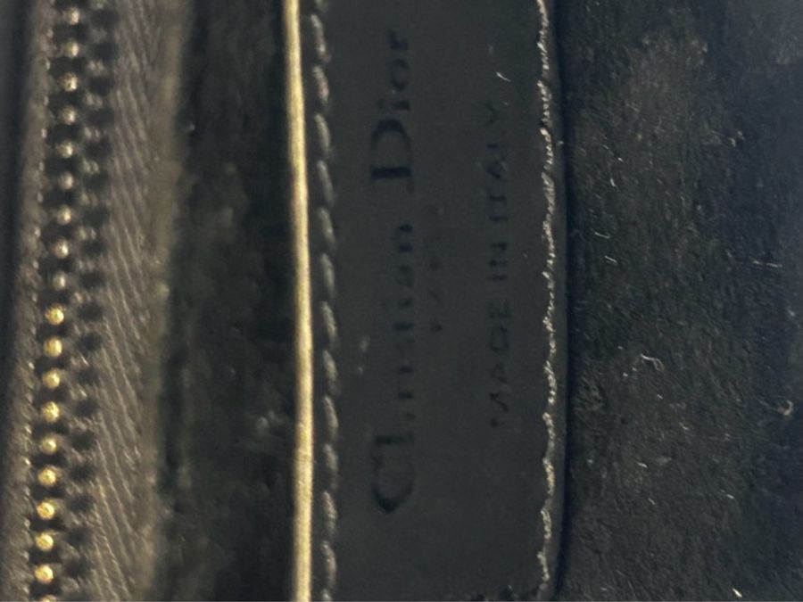 Dior/迪奧 戴妃三格黑色啞光磨砂黑牛皮革藤格紋,20編碼,專櫃價39800-15