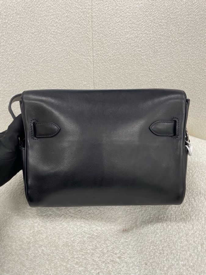 Hermes 愛馬仕 Kelly messenger郵差包小號 黑銀 evergrain皮 W刻-4