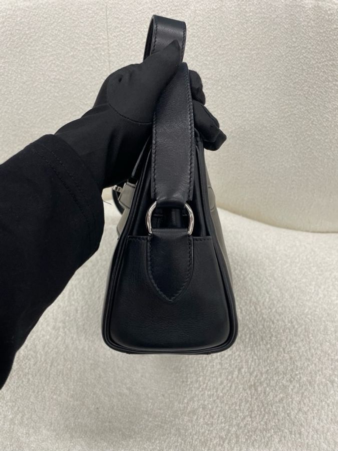 Hermes 愛馬仕 Kelly messenger郵差包小號 黑銀 evergrain皮 W刻-6