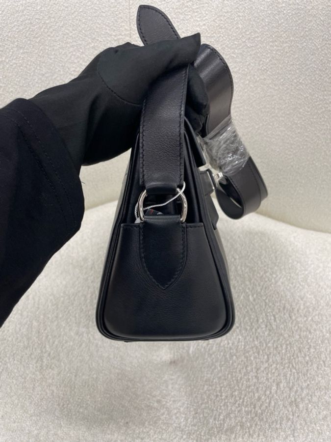 Hermes 愛馬仕 Kelly messenger郵差包小號 黑銀 evergrain皮 W刻-7