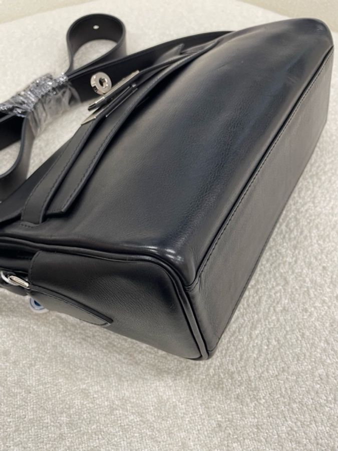 Hermes 愛馬仕 Kelly messenger郵差包小號 黑銀 evergrain皮 W刻-10