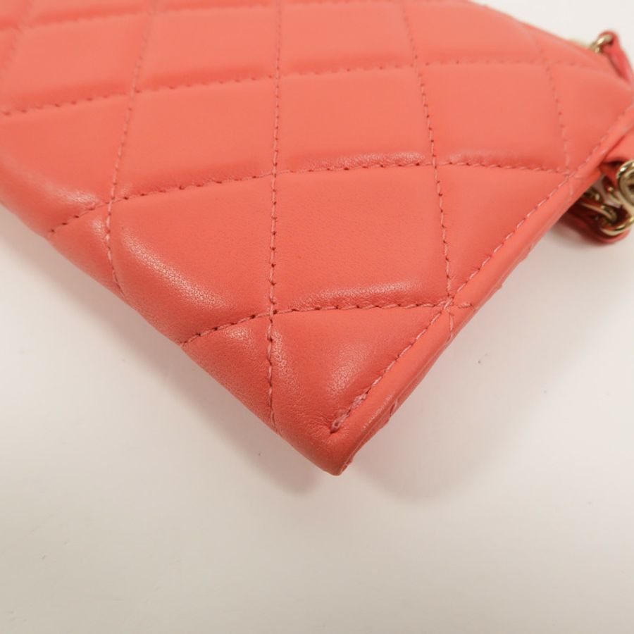 CHANEL 羊皮皮革Camellia Clutch長錢包-16