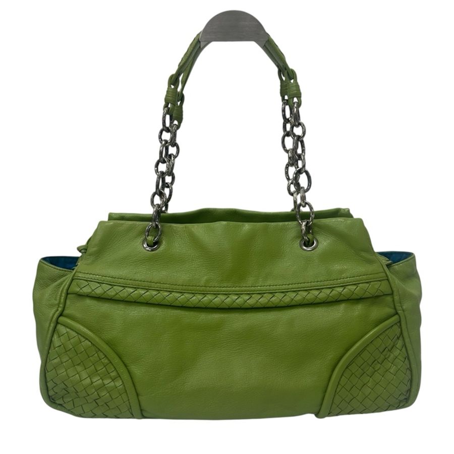 【赫蒂國際精品】Bottega Veneta 綠色編織皮革肩背包 vintage-4