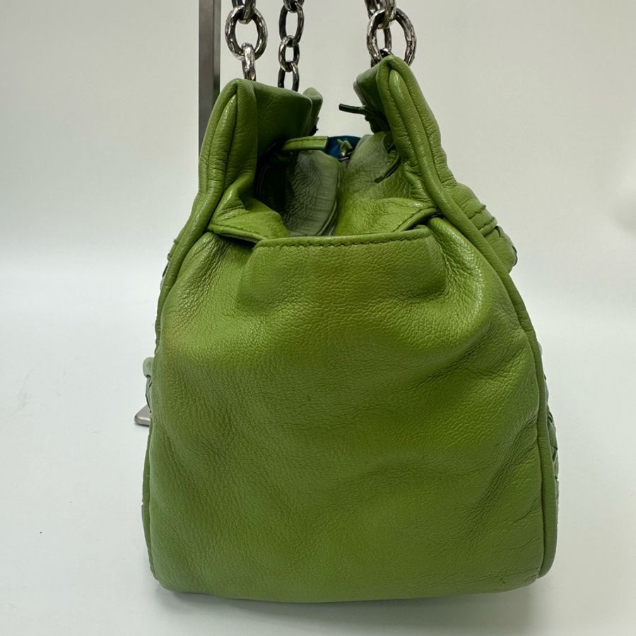 【赫蒂國際精品】Bottega Veneta 綠色編織皮革肩背包 vintage-7