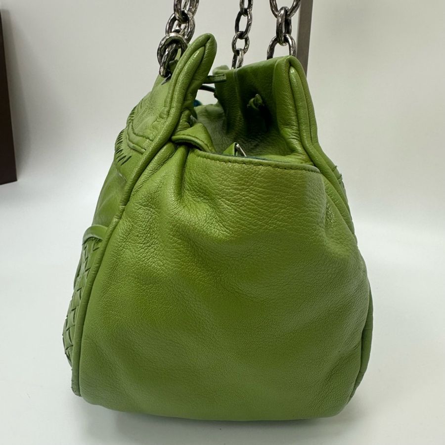 【赫蒂國際精品】Bottega Veneta 綠色編織皮革肩背包 vintage-8