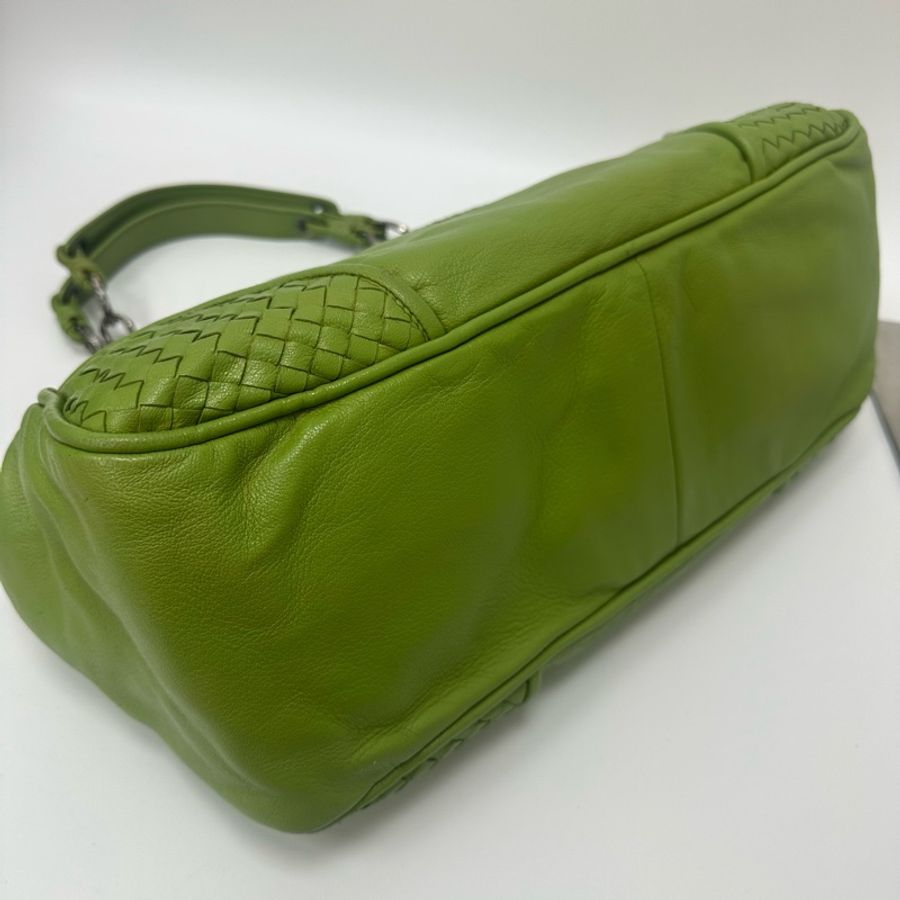 【赫蒂國際精品】Bottega Veneta 綠色編織皮革肩背包 vintage-10