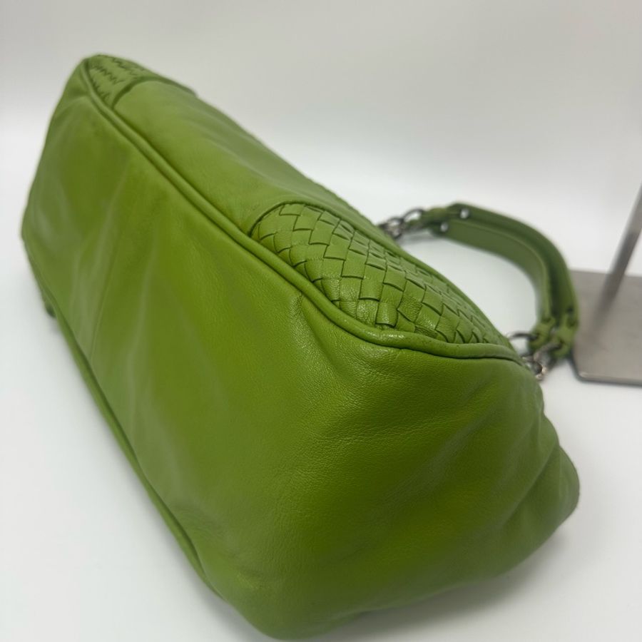 【赫蒂國際精品】Bottega Veneta 綠色編織皮革肩背包 vintage-11